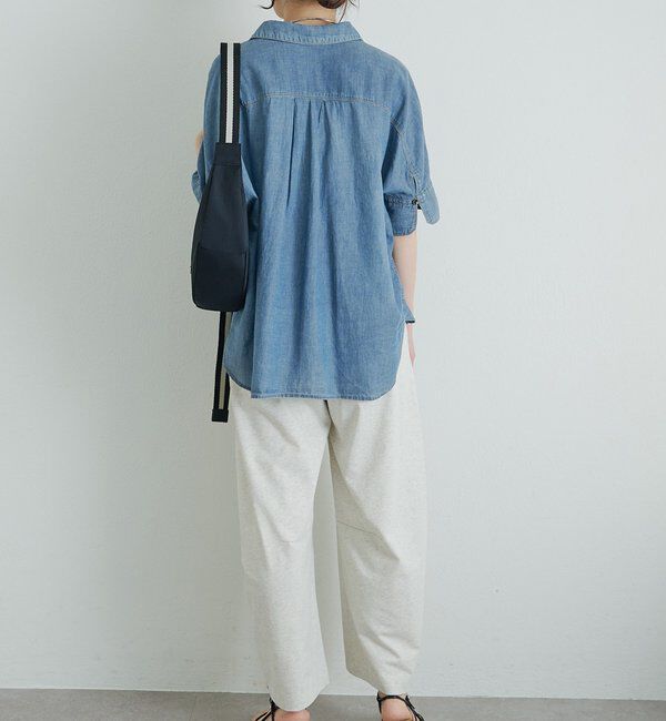  「シアーデニムハーフスリーブブラウス」|シャツ・ブラウス|