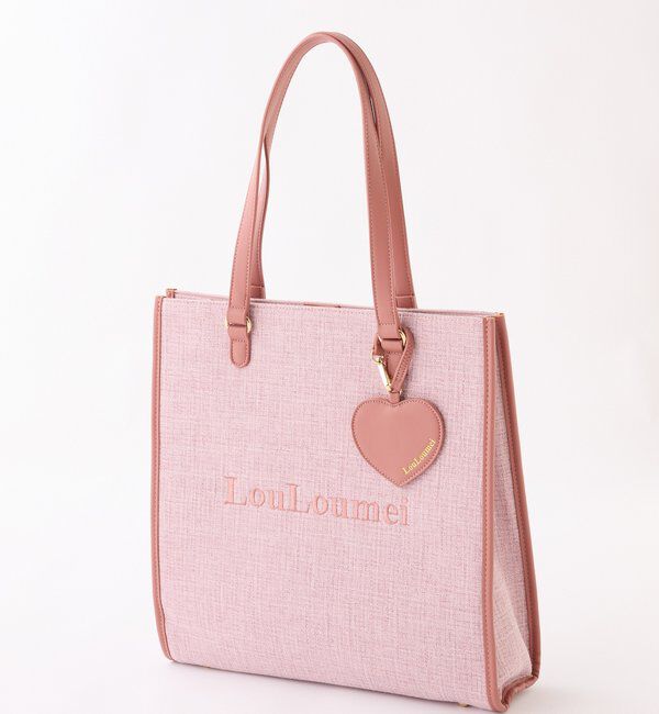  「【LouLoumei】8色展開／ハートチャーム付きトートバッグ／自立可能」|その他|レッド
