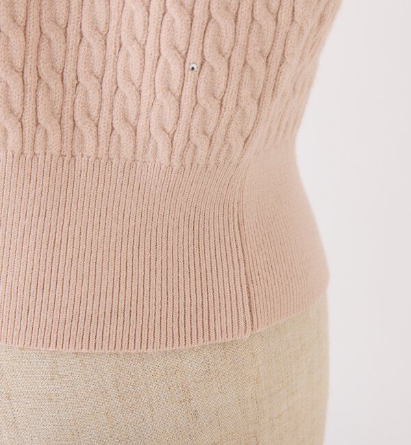  「キラキラ付ロゴ刺繍ケーブルニット」|ニット・セーター|