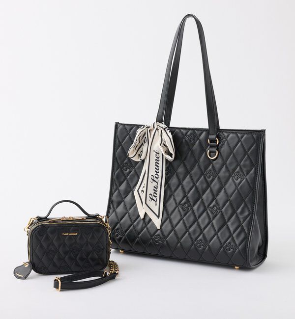  「【LouLoumei】スカーフ付きキルティングキャリーオントート/自立可能」|その他|