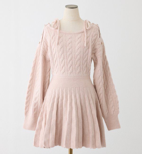  「ケーブルニットミニワンピ」|ワンピース|