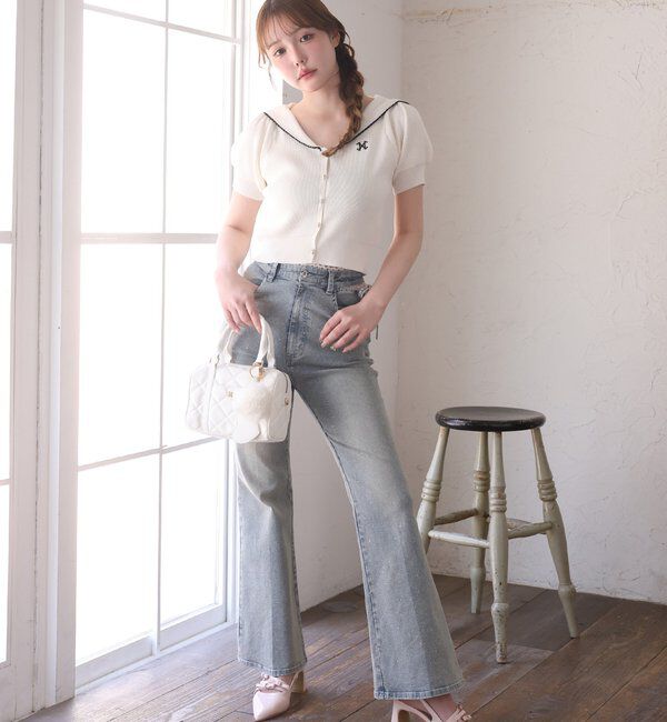  「セーラー半袖ニット」|ニット・セーター|