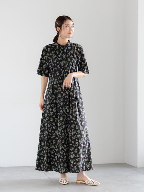 Te chichi「【LIBERTY FABRICS】ウエストタックワンピース」|ワンピース|