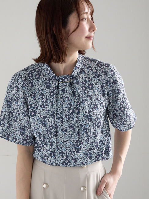 Te chichi「【接触冷感】パターンアソート5分袖ボウタイブラウス」|シャツ・ブラウス|