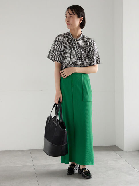 Te chichi「【接触冷感】パターンアソート5分袖ボウタイブラウス」|シャツ・ブラウス|