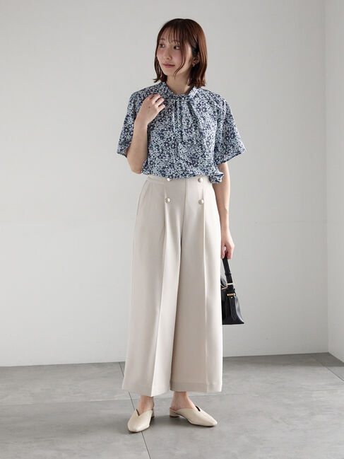 Te chichi「【接触冷感】パターンアソート5分袖ボウタイブラウス」|シャツ・ブラウス|