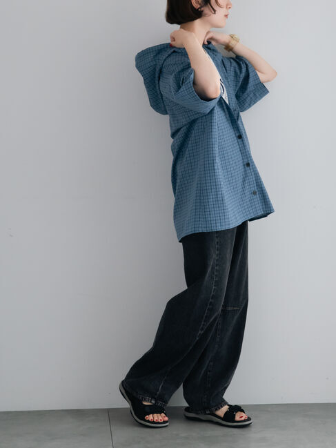 SM2「チェック柄フードシャツ」|シャツ・ブラウス|