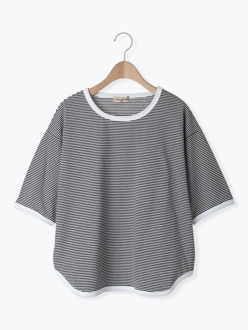 Samansa Mos2「◎ラウンドヘムボーダーカットソー」|Tシャツ・カットソー|
