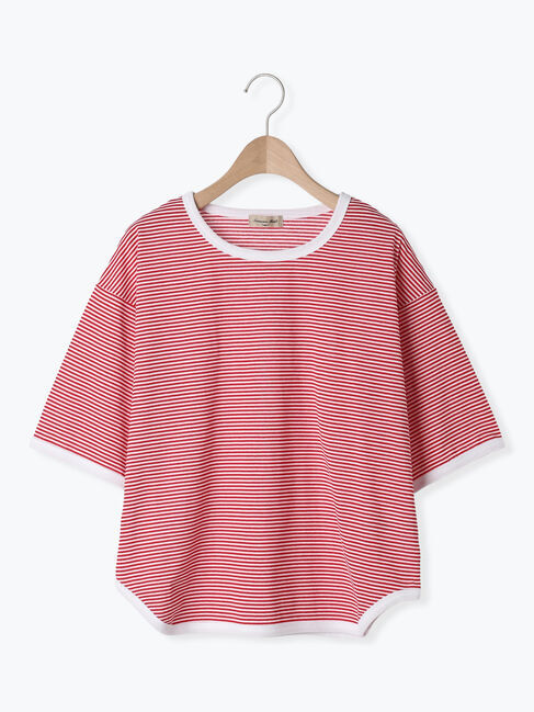 Samansa Mos2「◎ラウンドヘムボーダーカットソー」|Tシャツ・カットソー|