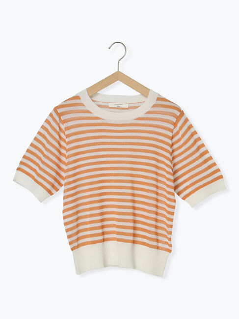 Samansa Mos2 blue「◎ボーダーニットプルオーバー」|ニット・セーター|