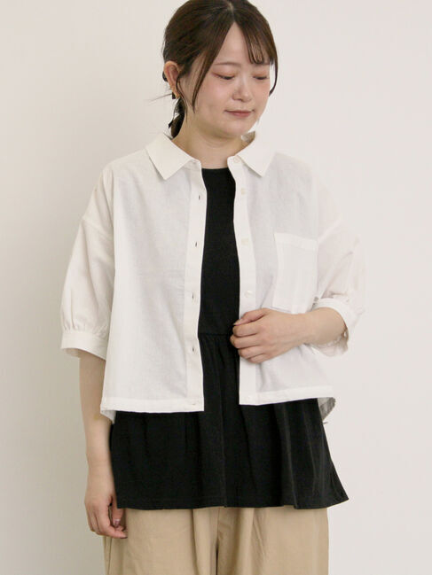 Samansa Mos2「ショート丈シャツ」|シャツ・ブラウス|