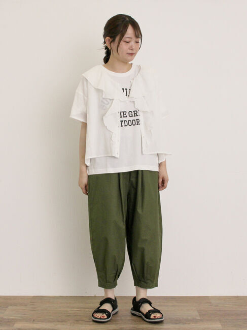 Samansa Mos2「【オーガニックコットン】ロゴプリントTシャツ」|Tシャツ・カットソー|