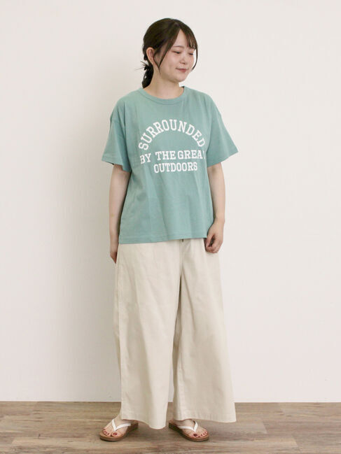 Samansa Mos2「【オーガニックコットン】ロゴプリントTシャツ」|Tシャツ・カットソー|