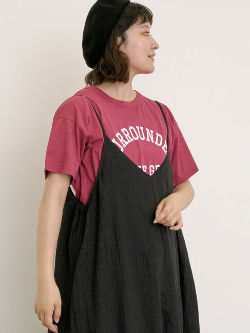 Samansa Mos2「【オーガニックコットン】ロゴプリントTシャツ」|Tシャツ・カットソー|