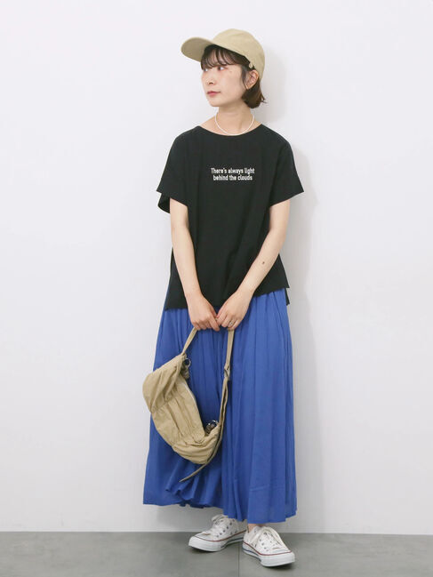 Samansa Mos2 blue「【Made in India】ボイルギャザースカート」|スカート|