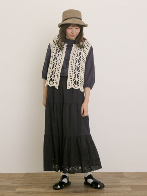 Samansa Mos2「フラワー柄刺繍レースブラウス」|シャツ・ブラウス|