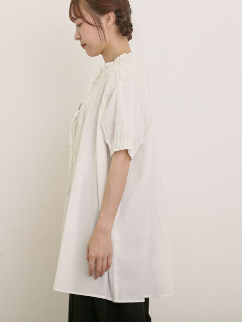 Samansa Mos2「前後2WAYリボンギャザーブラウス」|シャツ・ブラウス|