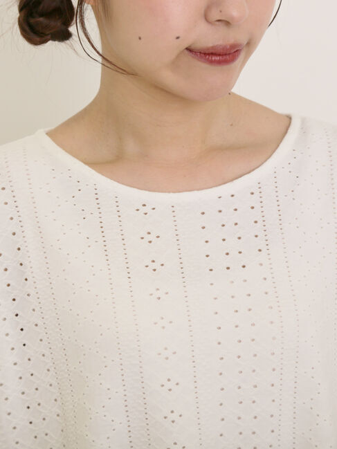 Samansa Mos2「アイレット切替フリルカットソー」|Tシャツ・カットソー|