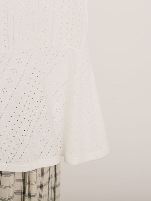 Samansa Mos2「アイレット切替フリルカットソー」|Tシャツ・カットソー|