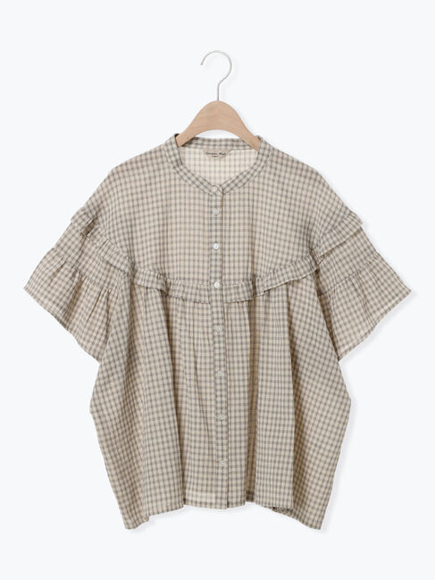 Samansa Mos2「フリル切替ブラウス」|シャツ・ブラウス|