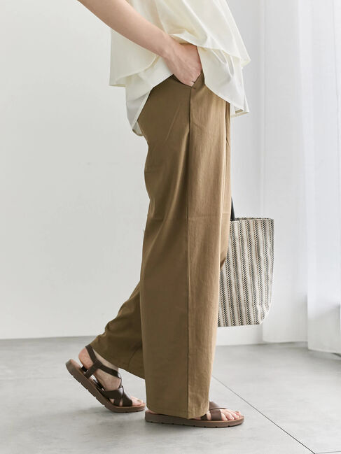 Samansa Mos2 blue「【接触冷感】ワイドイージーパンツ」|その他|