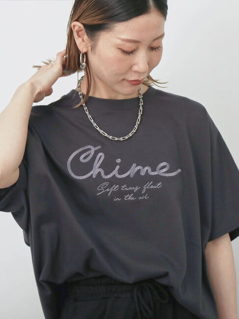 Samansa Mos2 blue「【接触冷感】ドルマンギャザー刺繍Tシャツ」|Tシャツ・カットソー|