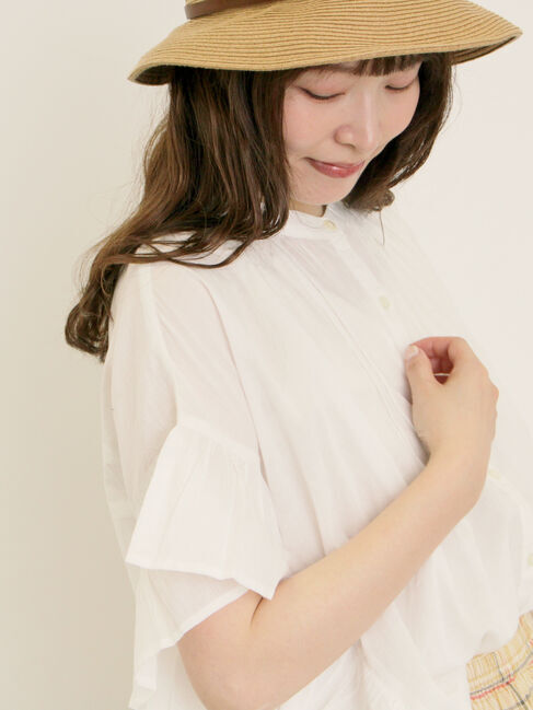 Samansa Mos2「インド柄アソート袖フリルブラウス」|シャツ・ブラウス|