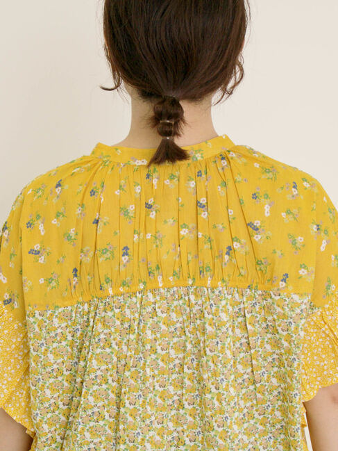 Samansa Mos2「インド柄アソート袖フリルブラウス」|シャツ・ブラウス|