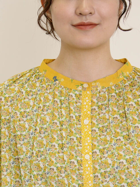 Samansa Mos2「インド柄アソート袖フリルブラウス」|シャツ・ブラウス|