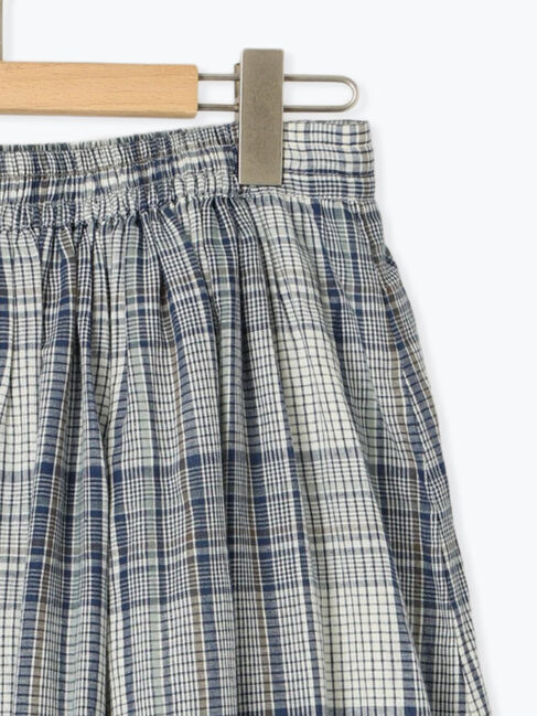 Samansa Mos2「インドボイルチェック柄ギャザースカート」|スカート|
