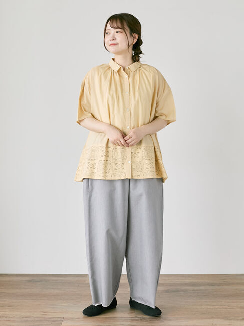 Samansa Mos2「インド裾レースシャツ」|シャツ・ブラウス|