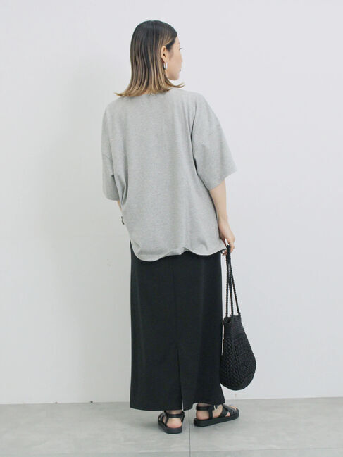 Samansa Mos2 blue「◎箔プリントTシャツ」|Tシャツ・カットソー|