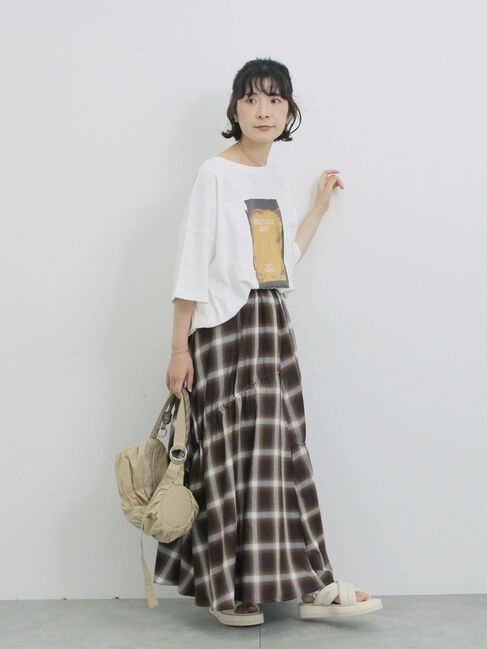 Samansa Mos2 blue「◎箔プリントTシャツ」|Tシャツ・カットソー|