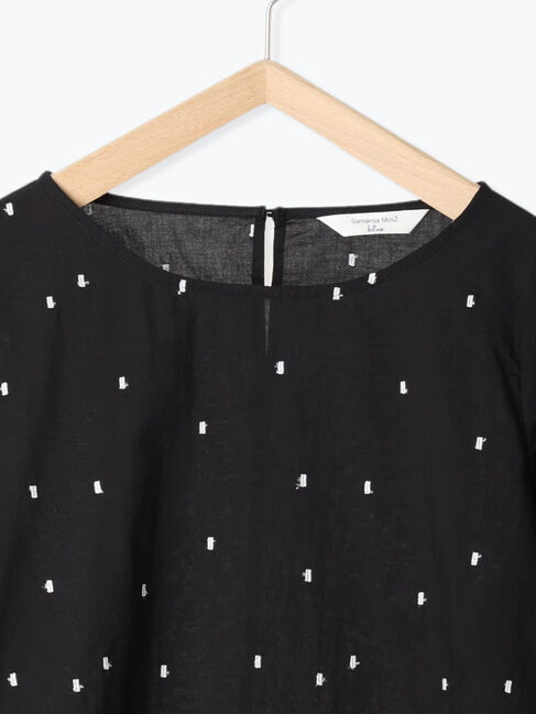 Samansa Mos2 blue「◎ドット刺繍ブラウス」|シャツ・ブラウス|