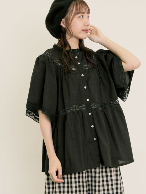 Samansa Mos2「レースティアードチュニックブラウス」|シャツ・ブラウス|