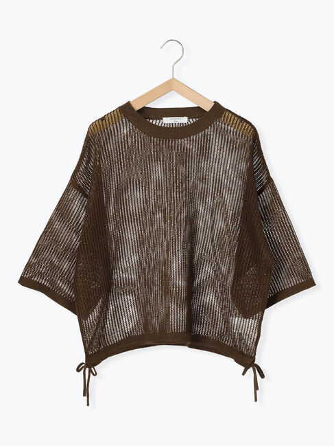 Samansa Mos2 blue「メッシュプルオーバー」|ニット・セーター|