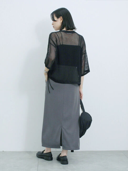 Samansa Mos2 blue「メッシュプルオーバー」|ニット・セーター|