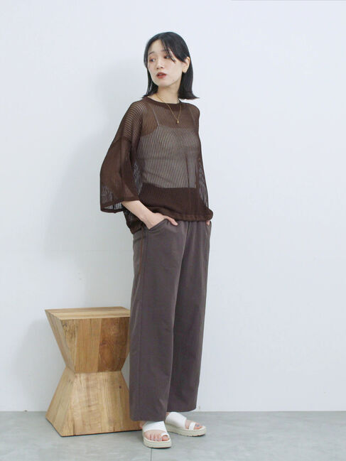 Samansa Mos2 blue「メッシュプルオーバー」|ニット・セーター|