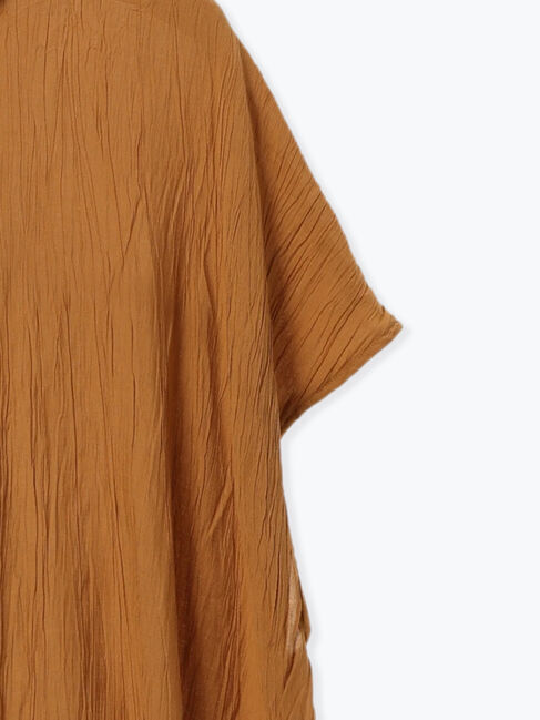 Samansa Mos2 blue「裾ドロスト楊柳シャツ」|シャツ・ブラウス|