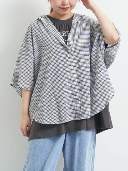 SM2「コットンボイルシアードルマンスリーブチェックシャツ」|シャツ・ブラウス|