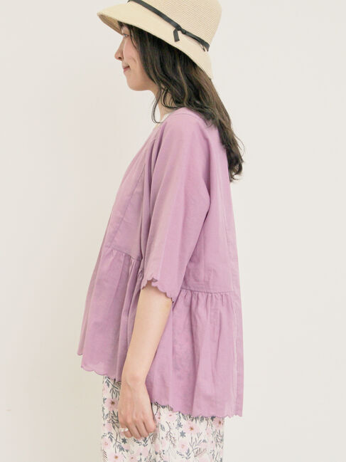 Samansa Mos2「◎裾スカラップブラウス」|シャツ・ブラウス|