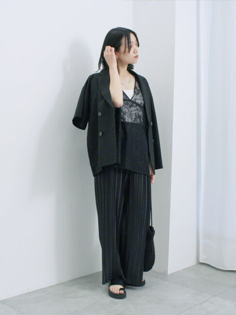 Samansa Mos2 blue「レースブラウス」|シャツ・ブラウス|