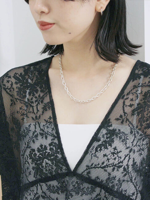 Samansa Mos2 blue「レースブラウス」|シャツ・ブラウス|