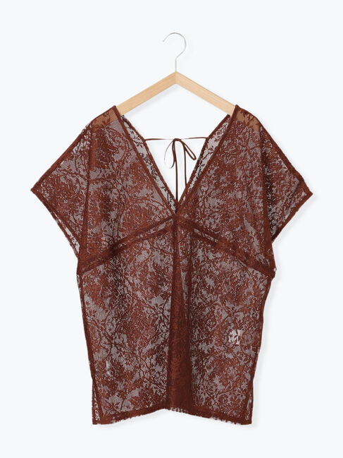 Samansa Mos2 blue「レースブラウス」|シャツ・ブラウス|