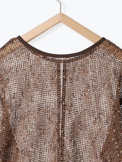 Samansa Mos2 blue「前後2wayメッシュレースカーディガン」|カーディガン|