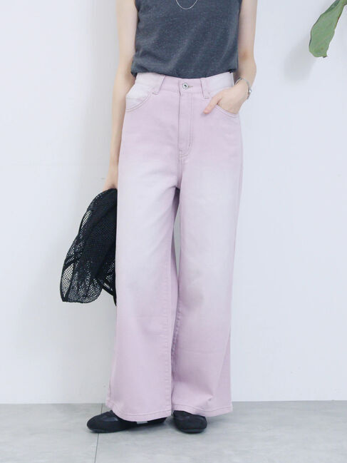 Samansa Mos2 blue「【ECO DENIM 】 ワイドストレートパンツ」|その他|