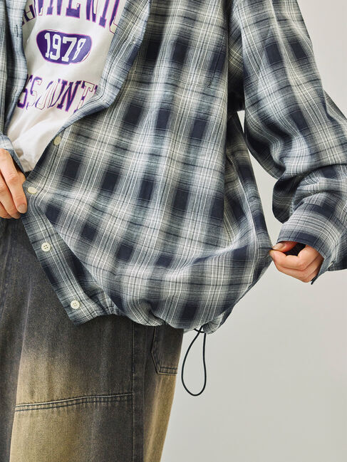 SM2「オンブレチェック裾ドロストシャツ」|シャツ・ブラウス|