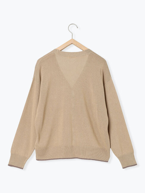 Samansa Mos2 blue「配色Vネックカーディガン」|カーディガン|