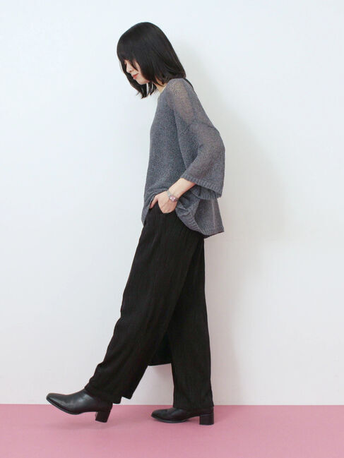 Samansa Mos2 blue「ウェーブカットパンツ」|その他|