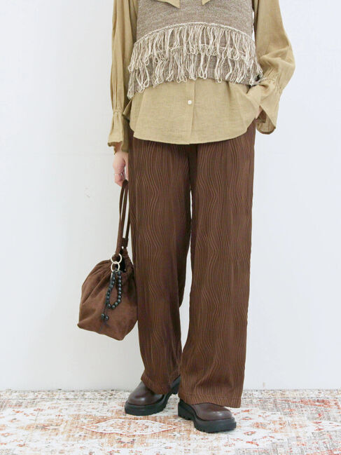 Samansa Mos2 blue「ウェーブカットパンツ」|その他|